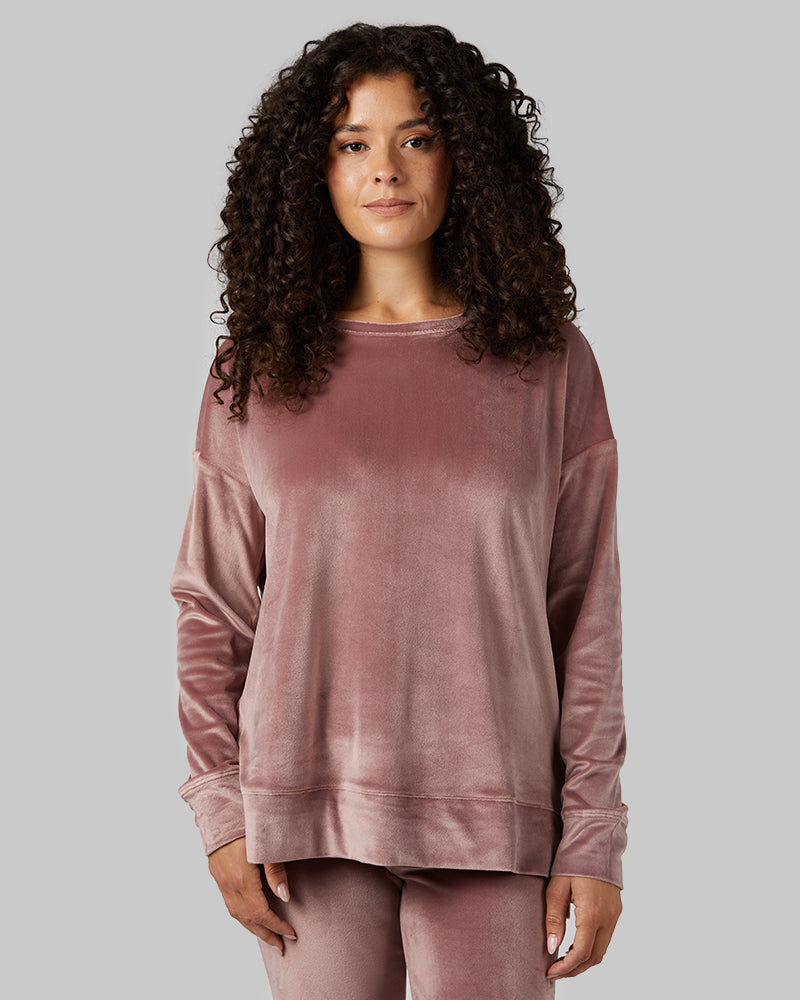 WOMEN'S SOFT VELOUR CREW TOP