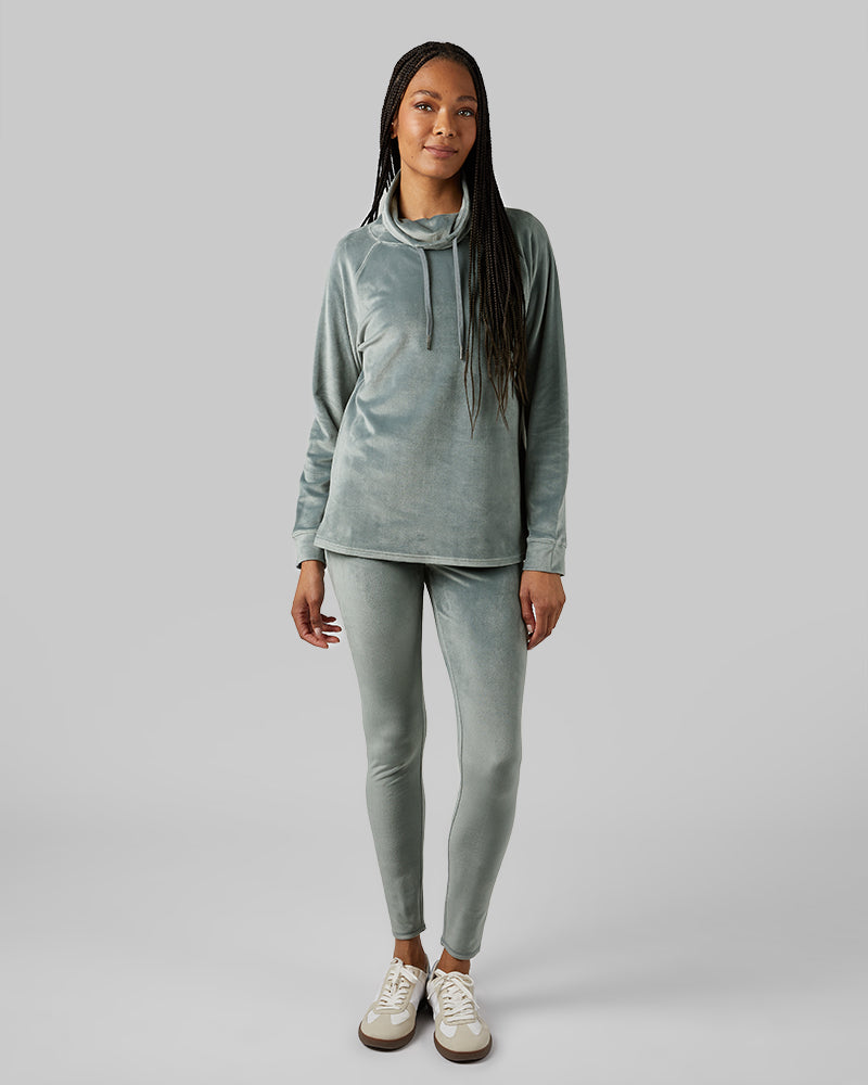 Women's Soft Velour Funnel Neck Top