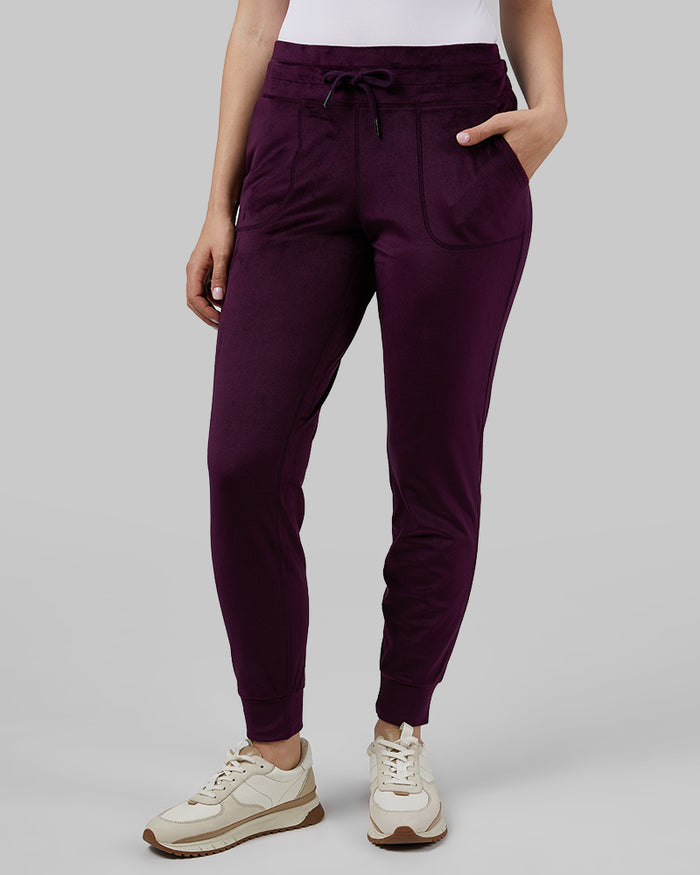 32 Degrees Irises _ Women's soft Velour Jogger {model: Julia is 5'8"and size 4 wearing size S}{bottom}{right} {bottom}{right}