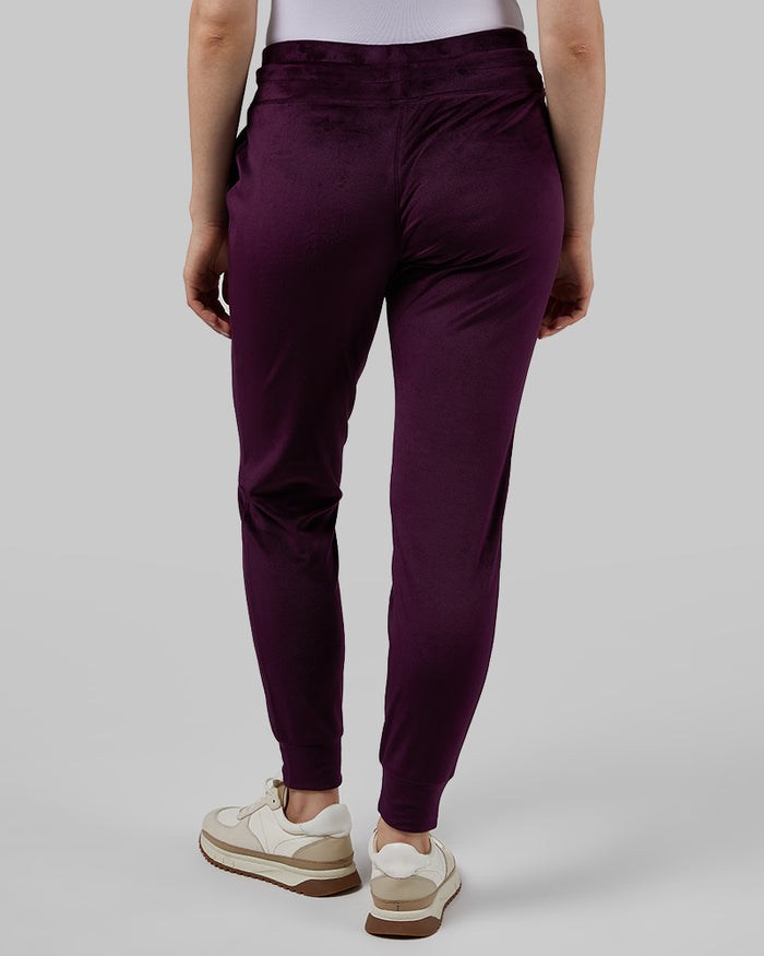 32 Degrees Irises _ Women's soft Velour Jogger {model: Julia is 5'8"and size 4 wearing size S}{bottom}{right} {bottom}{right}