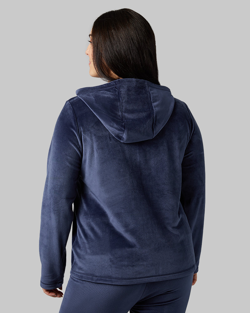 Women's Soft Velour Hooded Full-Zip