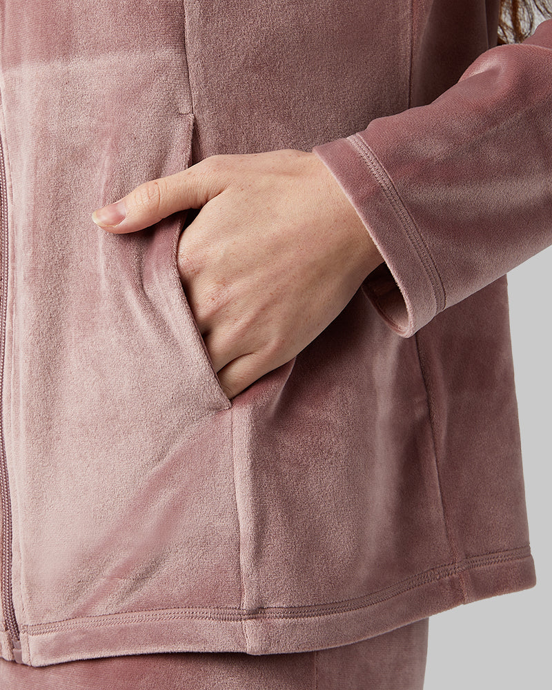 WOMEN'S SOFT VELOUR HOODED FULL-ZIP