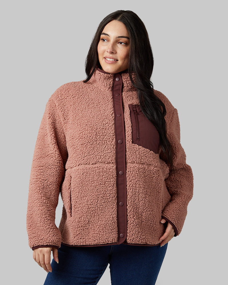 WOMEN'S COZY SHERPA SNAP JACKET