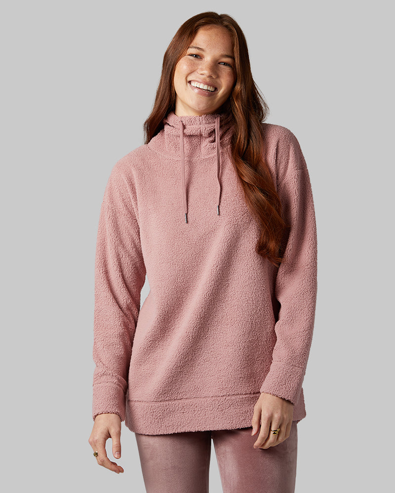 WOMEN'S SHORTHAIR SHERPA PULLOVER HOODIE