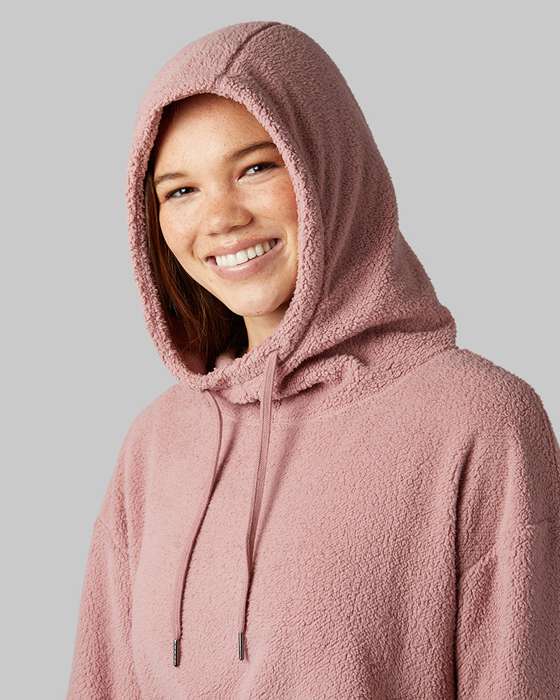 WOMEN'S SHORTHAIR SHERPA PULLOVER HOODIE