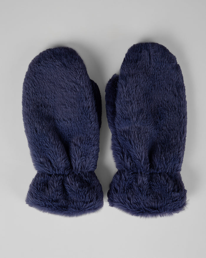 32 Degrees Peacoat_Women's Plush Fur Mittens {bottom}{right}