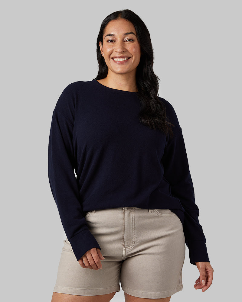 WOMEN'S SOFT SWEATER KNIT CREW TOP
