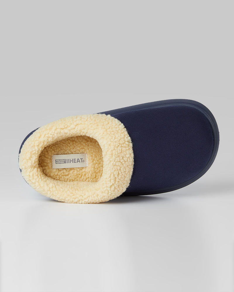 WOMEN'S SHERPA-LINED FAUX SUEDE SLIPPERS