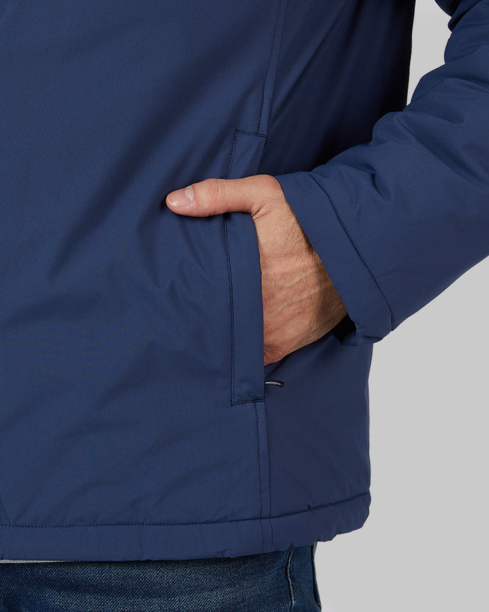 32 Degrees Indigo Night _ Men's Midweight Puffer Jacket {model: Justin is 6'1", wearing size M}{bottom}{right} {bottom}{right}