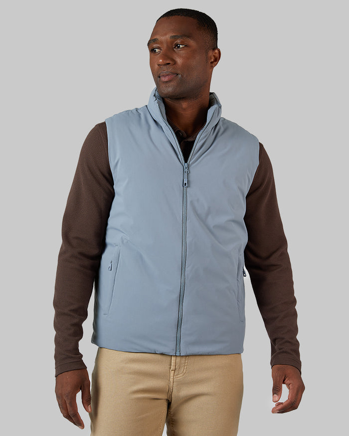 32 Degrees Flint Stone _ Men's Midweight Puffer Vest {model: Tradell is 6'1", wearing size M}{bottom}{right} {bottom}{right}