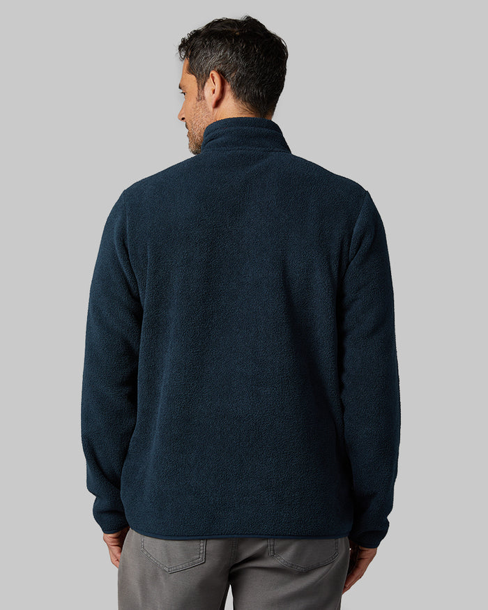 32 Degrees Eclipse _ Men's Thermal Fleece 1/4 Zip Top {model: Eduardo is 6'1", wearing size M}{bottom}{right} {bottom}{right}