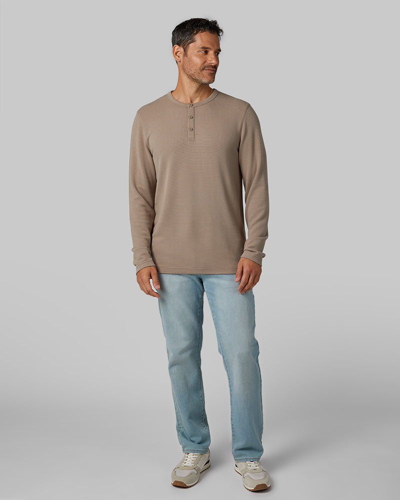 Men's Everyday Comfort Long Sleeve Henley T-Shirt