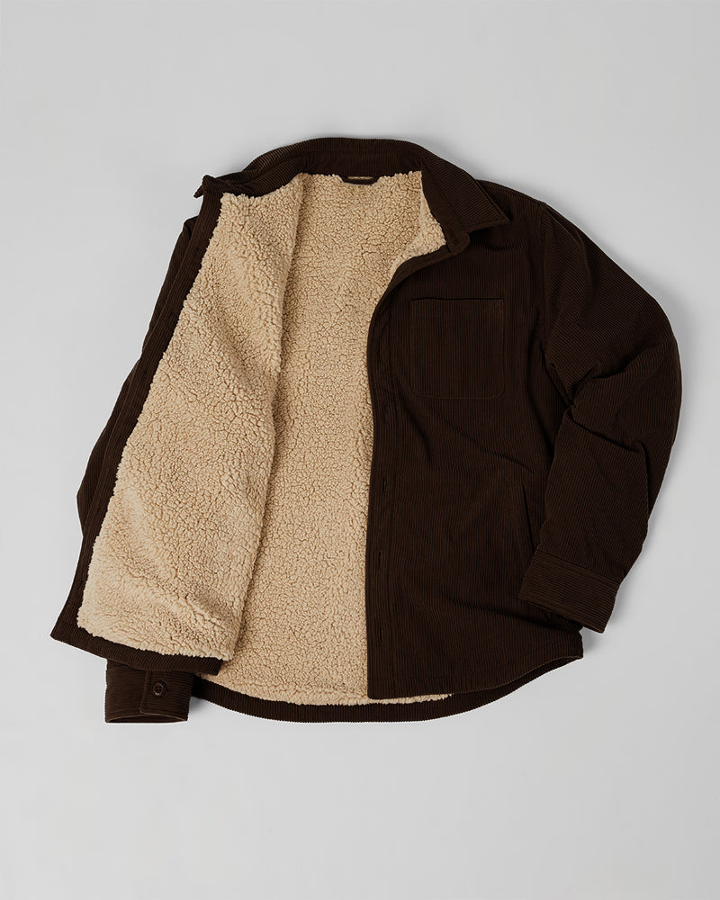 MEN'S SHERPA-LINED CORDUROY SHIRT JACKET