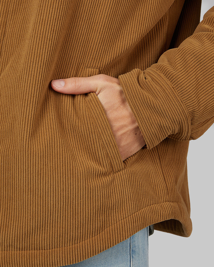 32 Degrees Crown _ Men's sherpa-Lined Corduroy shirt Jacket {model: Brent is 6'1", wearing size M}{bottom}{right} {bottom}{right}