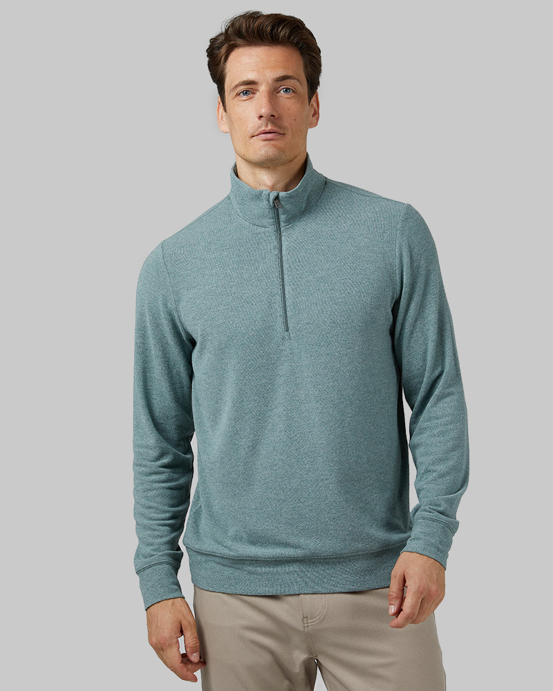 Men's Sweater Knit Quarter Zip Pullover Top