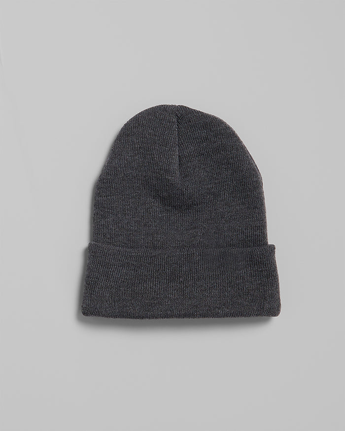 32 Degrees Charcoal Heather_Rib Knit Beanie {bottom}{right}