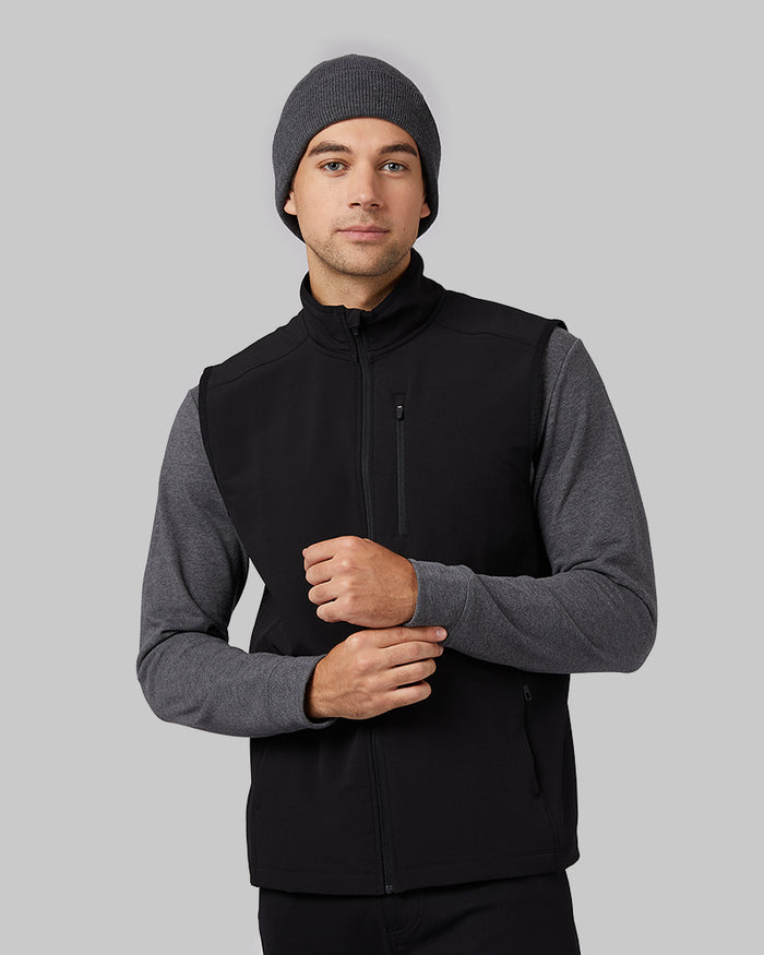 32 Degrees Charcoal Heather_Rib Knit Beanie {bottom}{right}