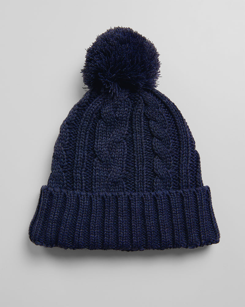 Cable Knit Pom Beanie