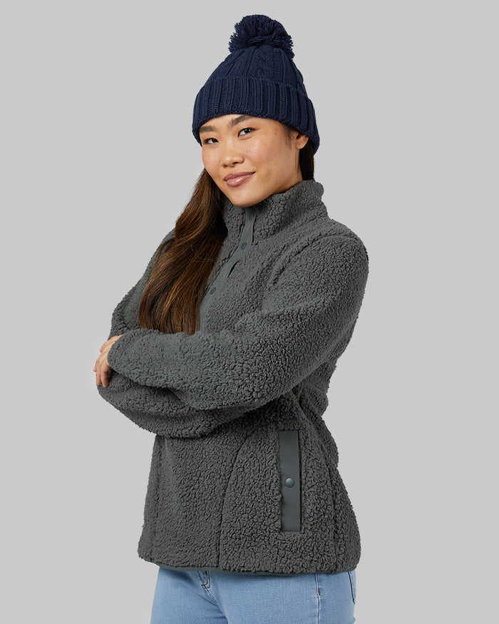 32 Degrees Titan_Cable Knit Pom Beanie {bottom}{right}