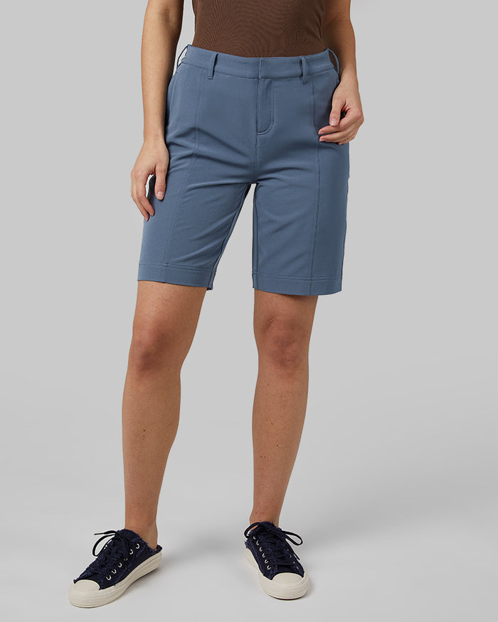 32 Degrees Blue Fin _ Women's stretch Woven Bermuda short {model: Monica is 5'8"and size S wearing size 4}{bottom}{right} {bottom}{right}