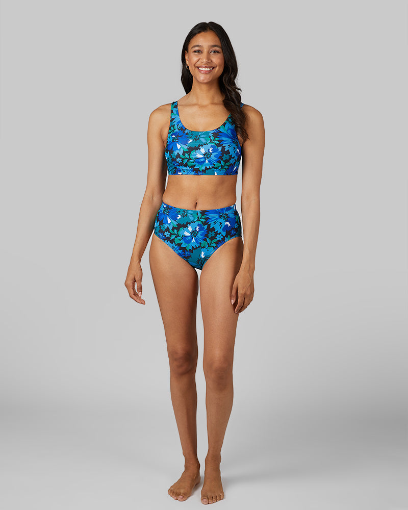 32 Degrees Blue Tropical Flowers _ Women