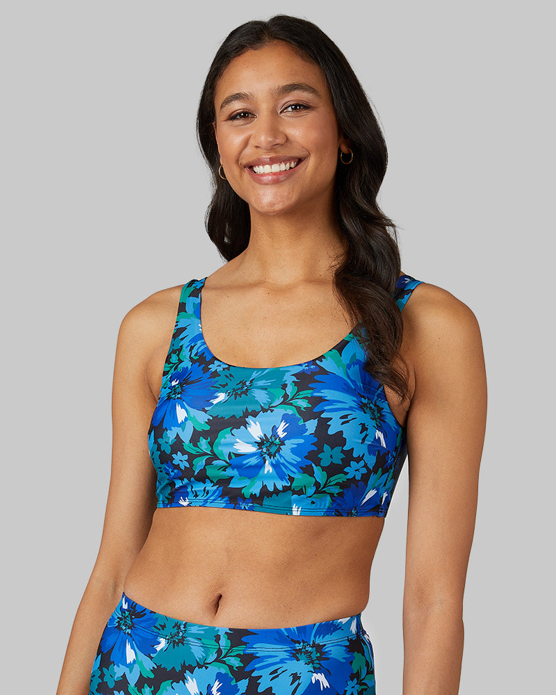 32 Degrees Blue Tropical Flowers _ Women