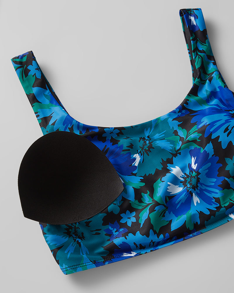 32 Degrees Blue Tropical Flowers _ Women