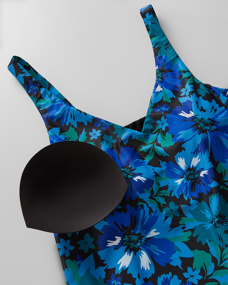32 Degrees Blue Tropical Flowers _ Women