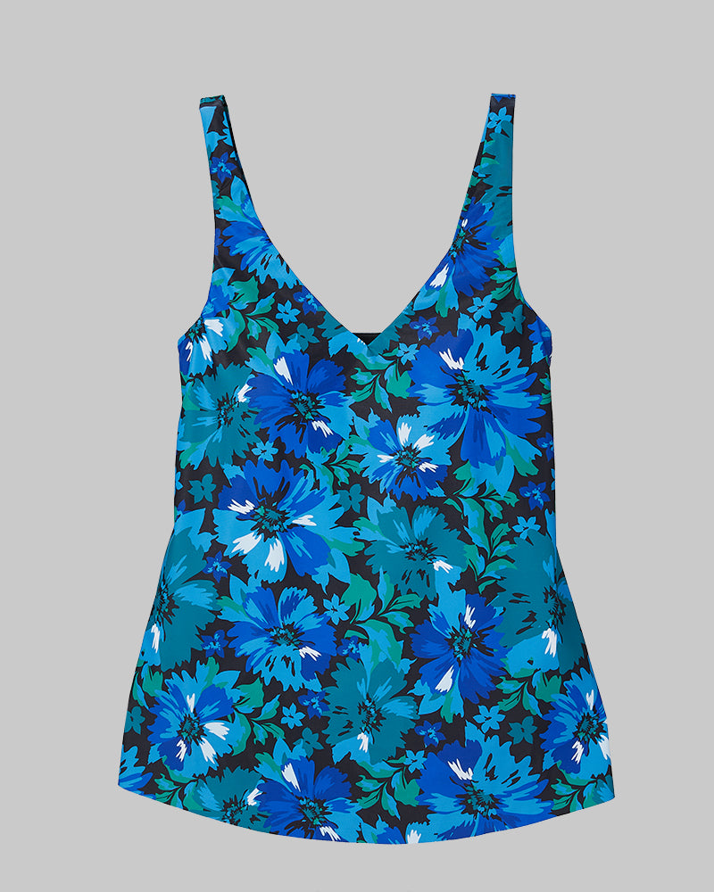 32 Degrees Blue Tropical Flowers _ Women