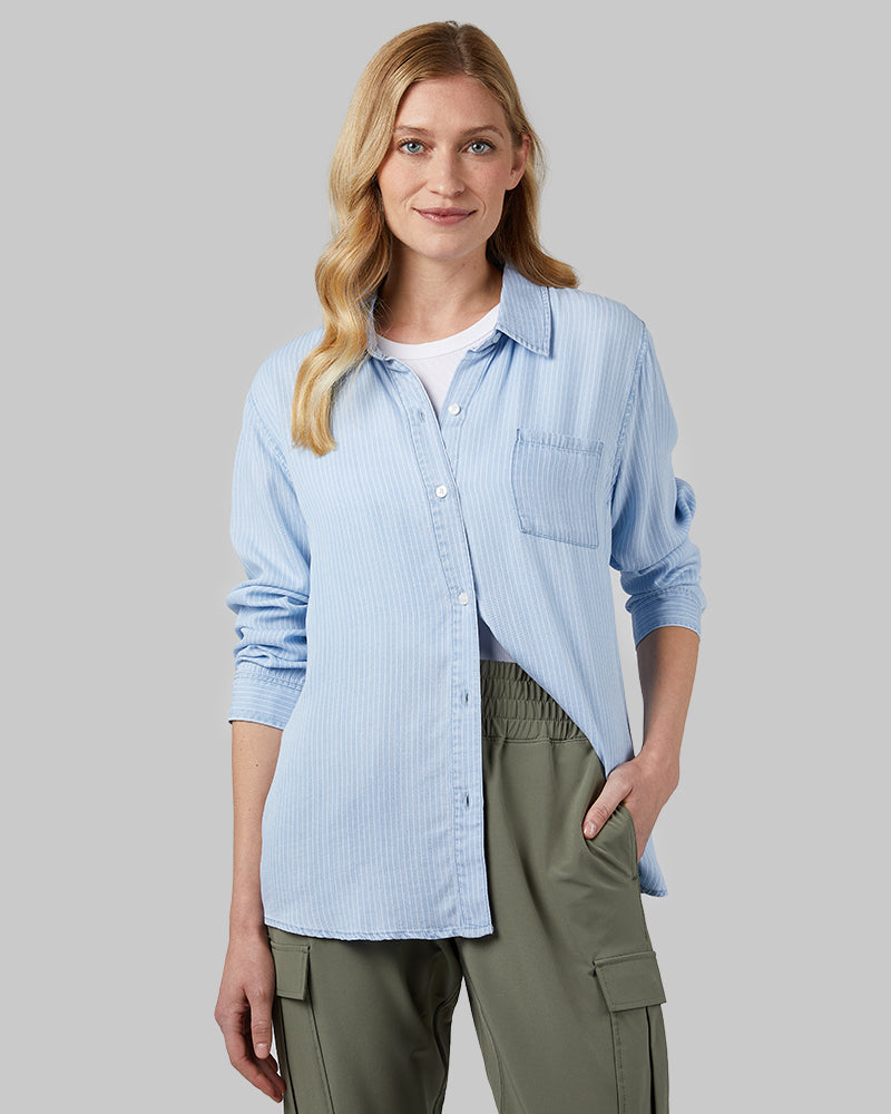 WOMEN'S CHAMBRAY LONG SLEEVE BUTTON-UP