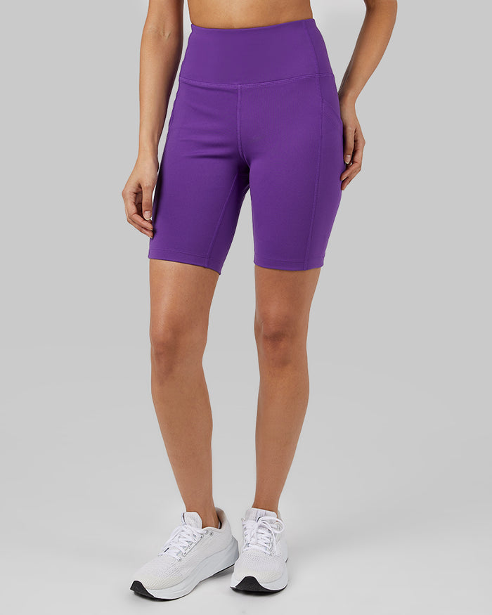 32 Degrees Royal Purple _ Women's High-Waist Active 7-Inch short {model: Marybeth is 5'8"and size 2 wearing size S}{bottom}{right} {bottom}{right}