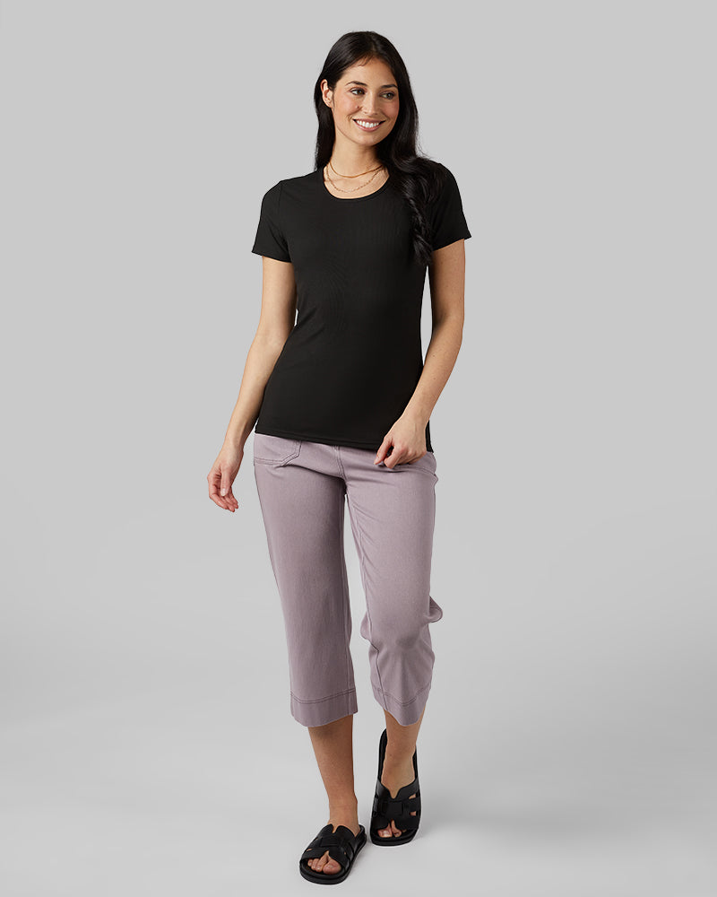 WOMEN'S MINI KNIT TWILL CAPRI
