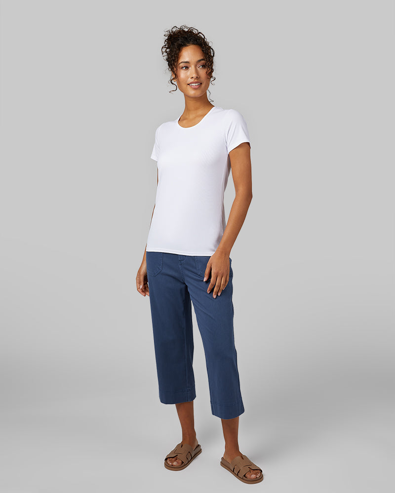WOMEN'S MINI KNIT TWILL CAPRI