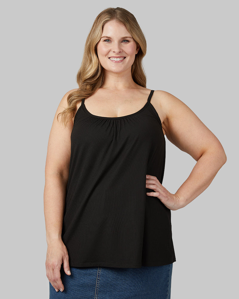 WOMEN'S SOFT RIB FLOWY BRA CAMI