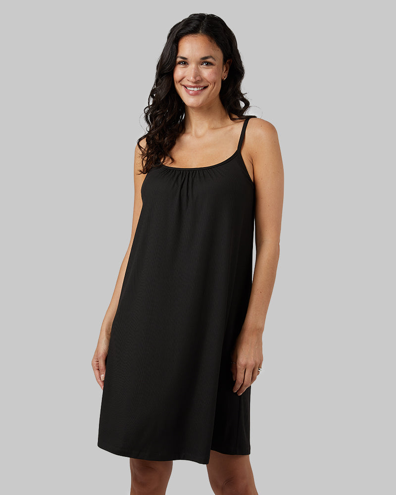 32 Degrees Women's Soft Rib Flowy Bra Dress - Built-In Support Moisture Wicking Dress - Black 32 Degrees Women's Soft Rib Flowy Bra Dress - Built-In Support Moisture Wicking Dress - Black