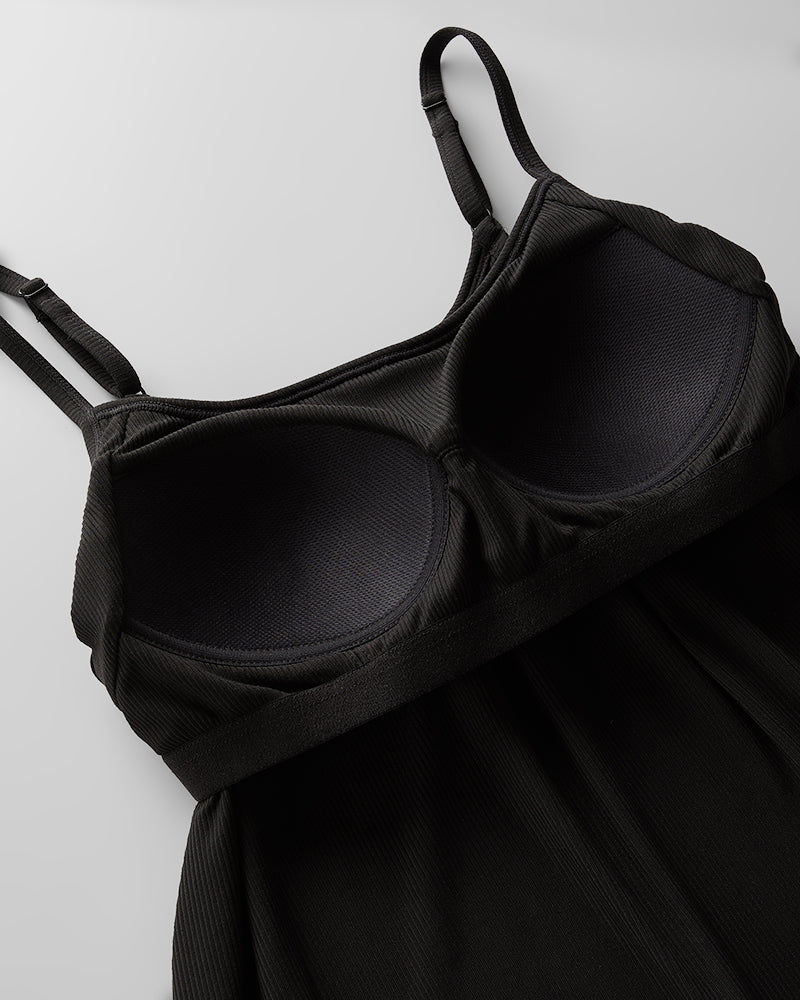 32 Degrees Women's Soft Rib Flowy Bra Dress - Built-in Support Moisture Wicking Dress