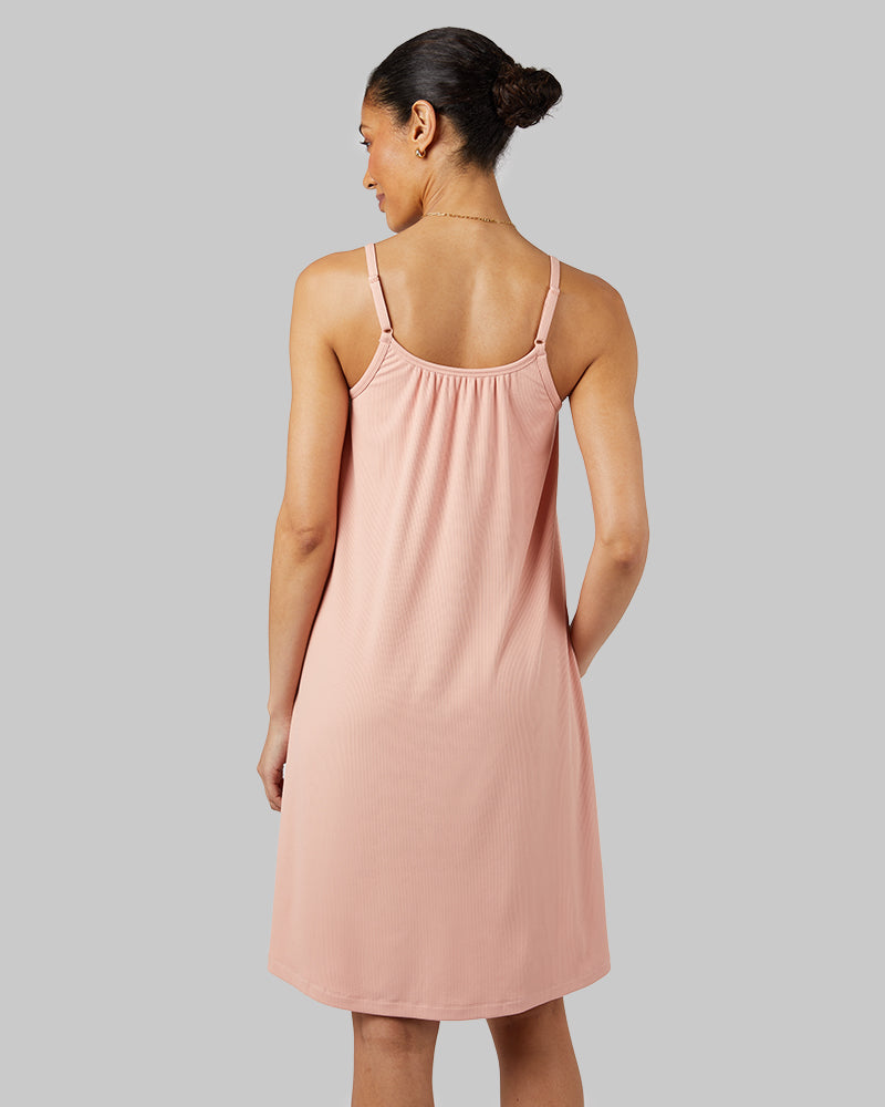 32 Degrees Women's Soft Rib Flowy Bra Dress - Built-In Support Moisture Wicking Dress