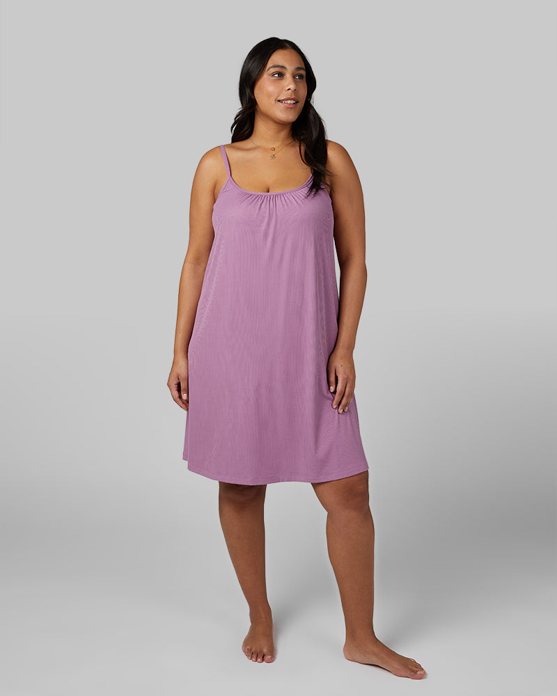 32 Degrees Women's Soft Rib Flowy Bra Dress - Built-In Support Moisture Wicking Dress