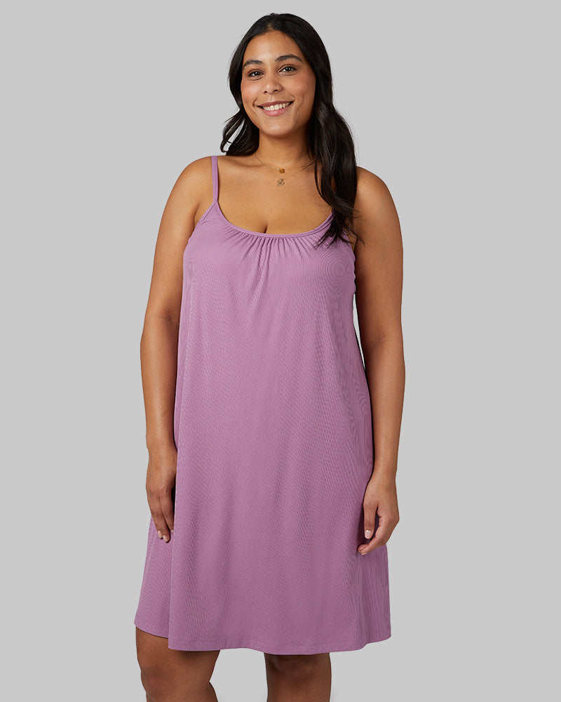 Women's Soft Rib Flowy Bra Dress