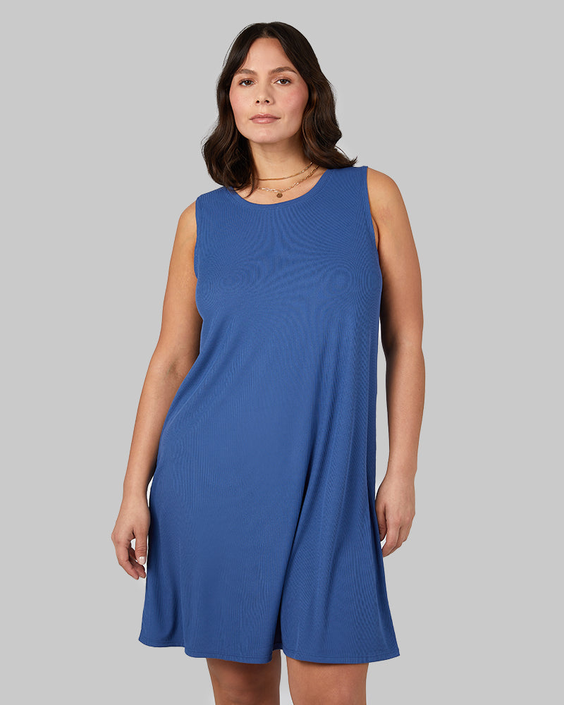 WOMEN'S SOFT RIB TANK SWING DRESS