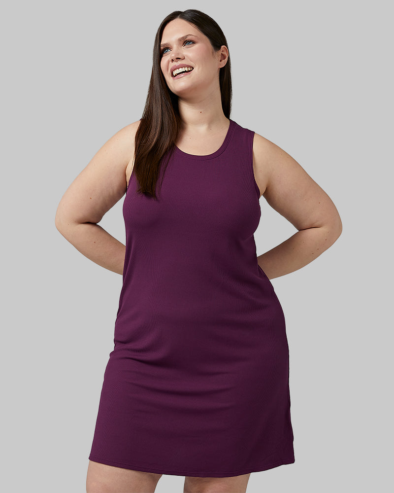 32 Degrees Women's Soft Rib Tank Swing Dress VICTORIAN BERRY / L