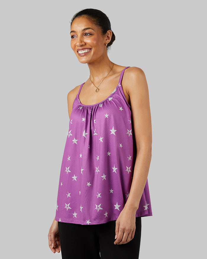 32 Degrees Dahlia Star _ Women's Cool Printed Flowy Bra Cami {model: Marybeth is 5'8"and size 2 wearing size S}{bottom}{right} {bottom}{right}