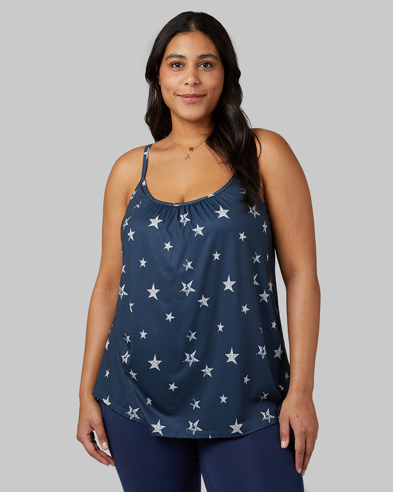 WOMEN'S COOL PRINTED FLOWY BRA CAMI