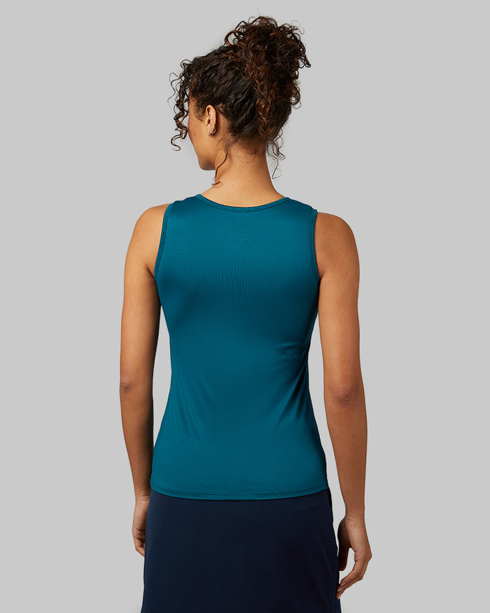 32 Degrees Gulf Coast _ Women's Cool Fitted Bra Tank {model: Meli is 5'9"and size 4 wearing size S}{bottom}{right} {bottom}{right}