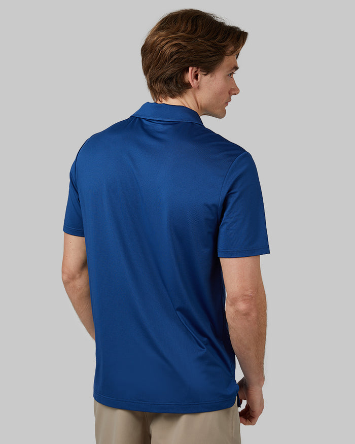 32 Degrees Blueberry _ Men's Active Performance Polo {model: Michael is 6'0", wearing size M}{bottom}{right} {bottom}{right}