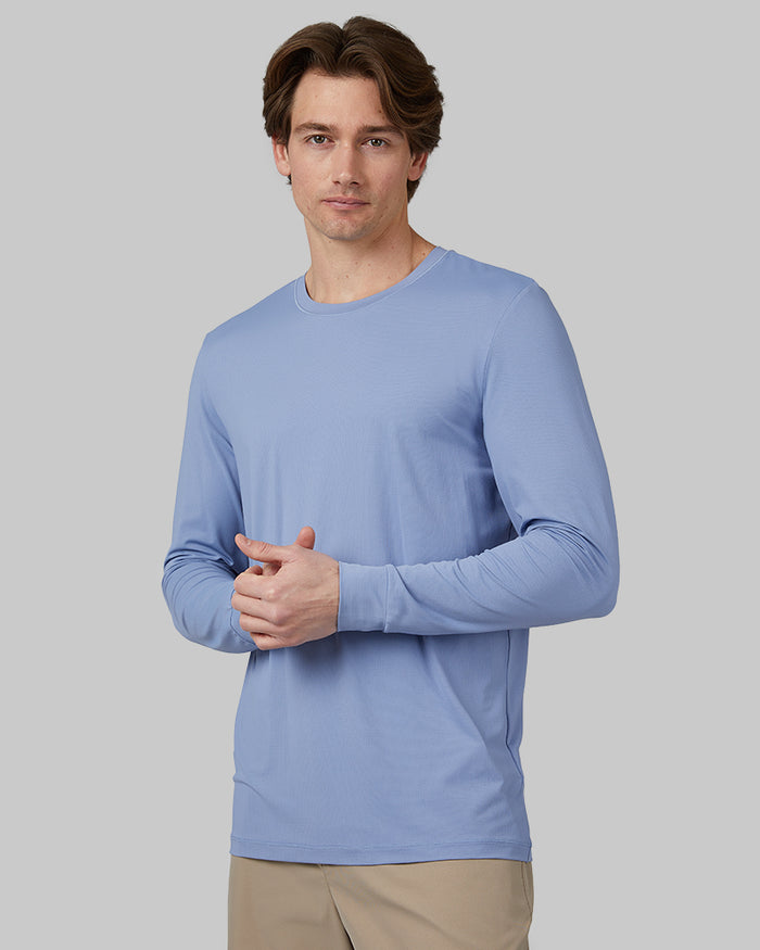 32 Degrees Gin _ Men's Air Mesh Long sleeve T-shirt {model: Michael is 6'0", wearing size M}{bottom}{right} {bottom}{right}