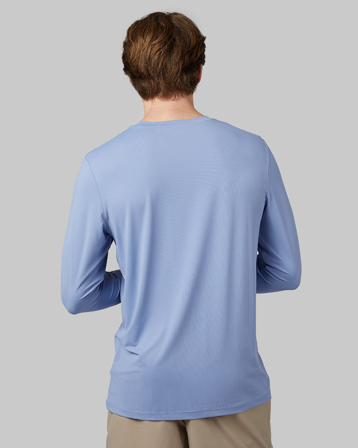 32 Degrees Gin _ Men's Air Mesh Long sleeve T-shirt {model: Michael is 6'0", wearing size M}{bottom}{right} {bottom}{right}