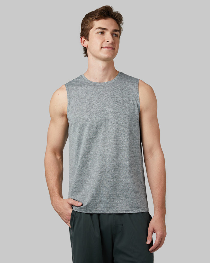 32 Degrees Everpine Space Dye  _ Men's Ultra-sonic Active Tank {model: Michael is 6'0", wearing size M}{bottom}{right} {bottom}{right}