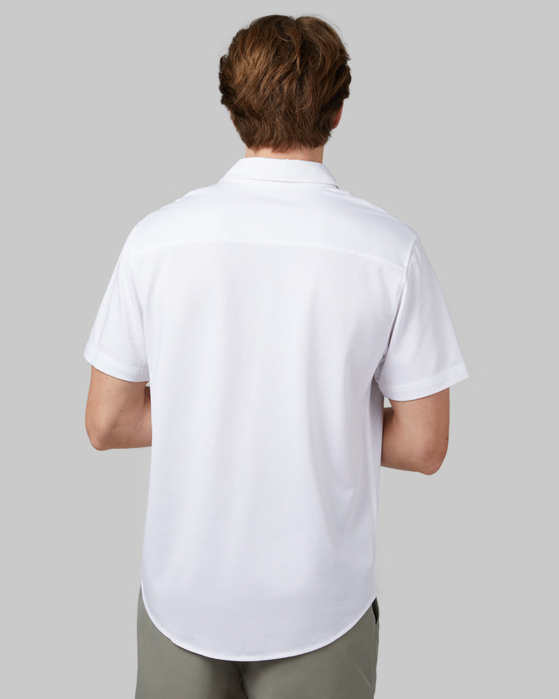 MEN'S CASUAL KNIT SHORT SLEEVE BUTTON-UP