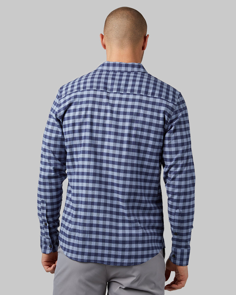 MEN'S SOFT PLAID LONG SLEEVE BUTTON-UP